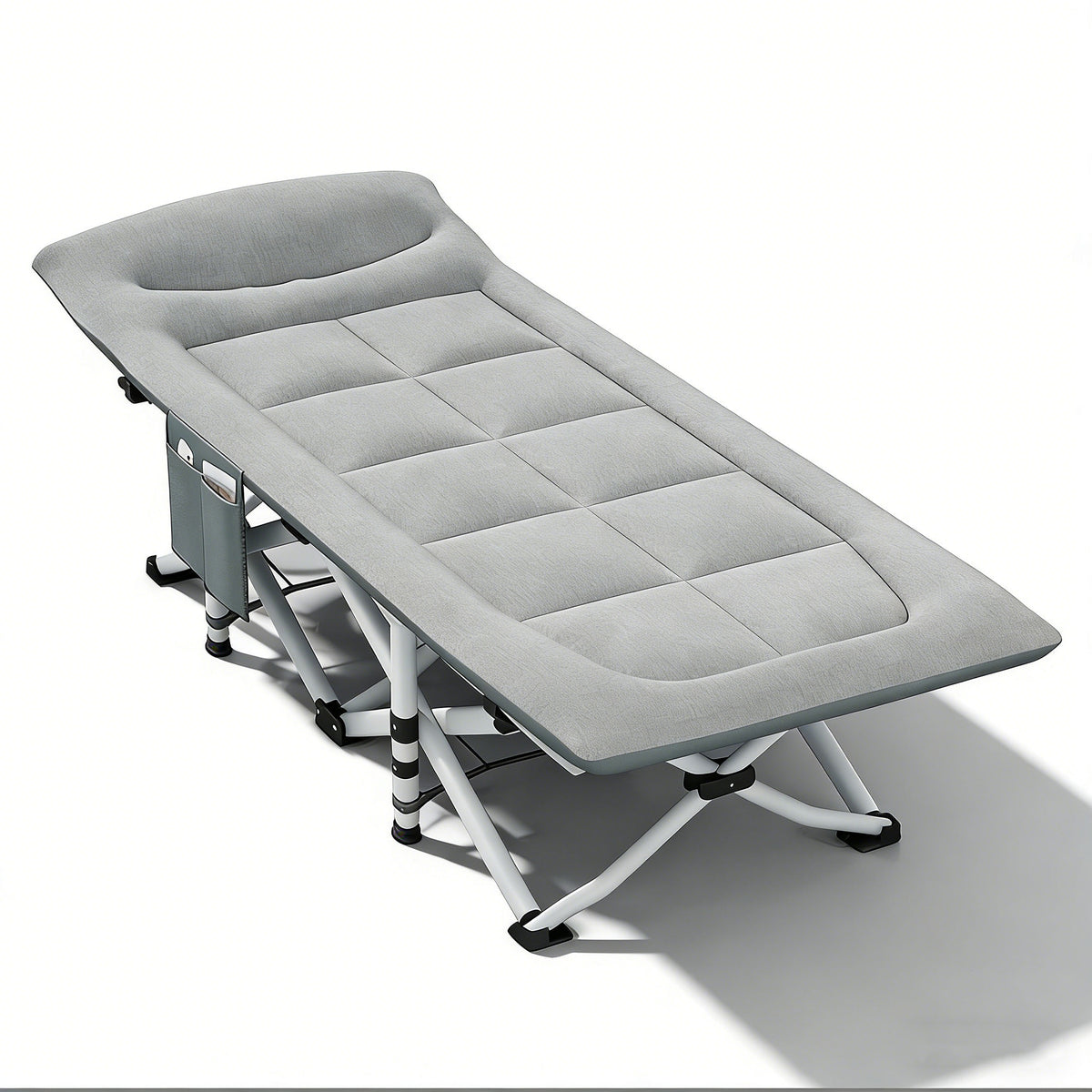 Folding Foldable Portable Camping Bed Recliner Chair Beach Outdoor Stretcher Grey