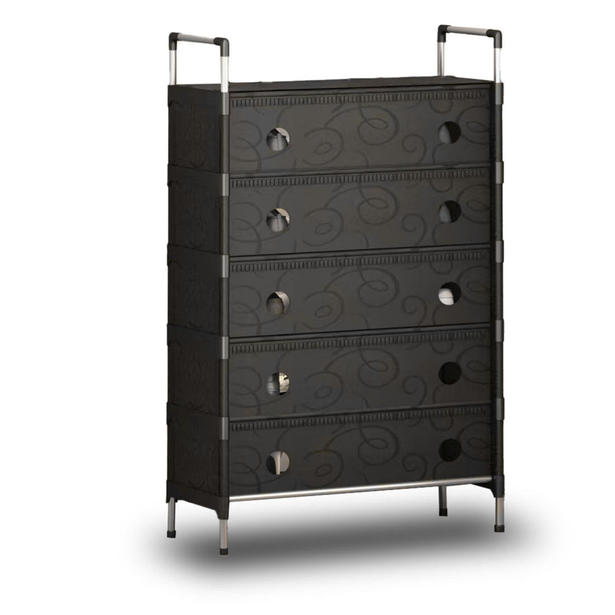 Portable Shoe Rack Stackable Cabinet Organiser Footwear Storage Dustproof Cover Wardrobe Black
