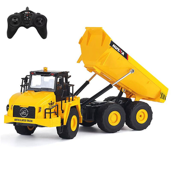 Huina 1553 1:16 2.4Ghz RC Dump Truck RC Construction Toy with LED Lights and Sou
