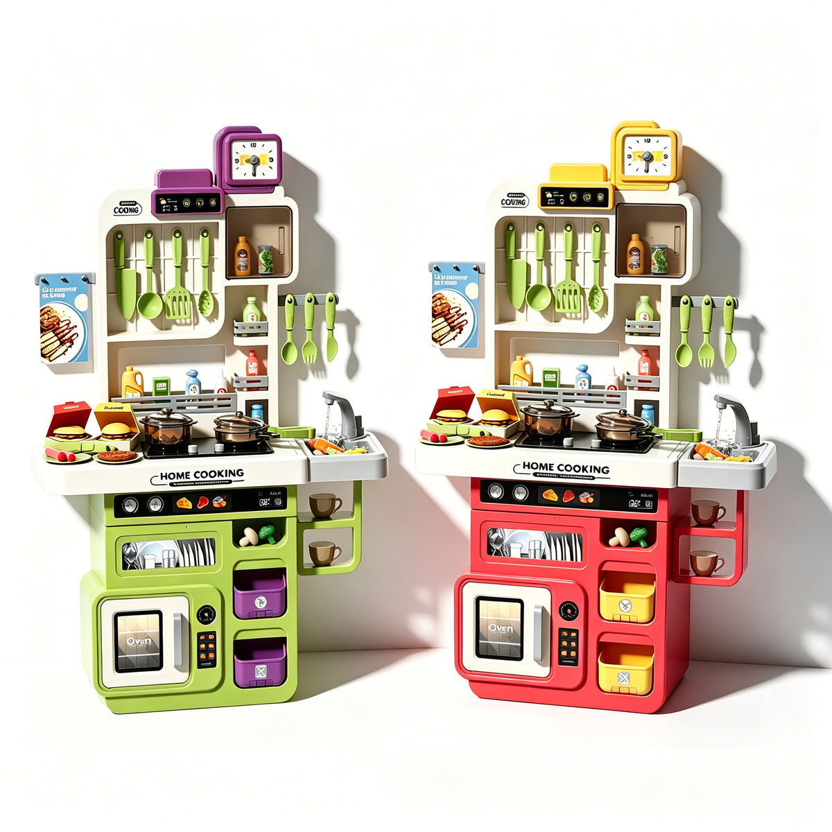 Kids Pretend Role Play Toy Kitchen Cooking Children Toddler Food Cookware Set