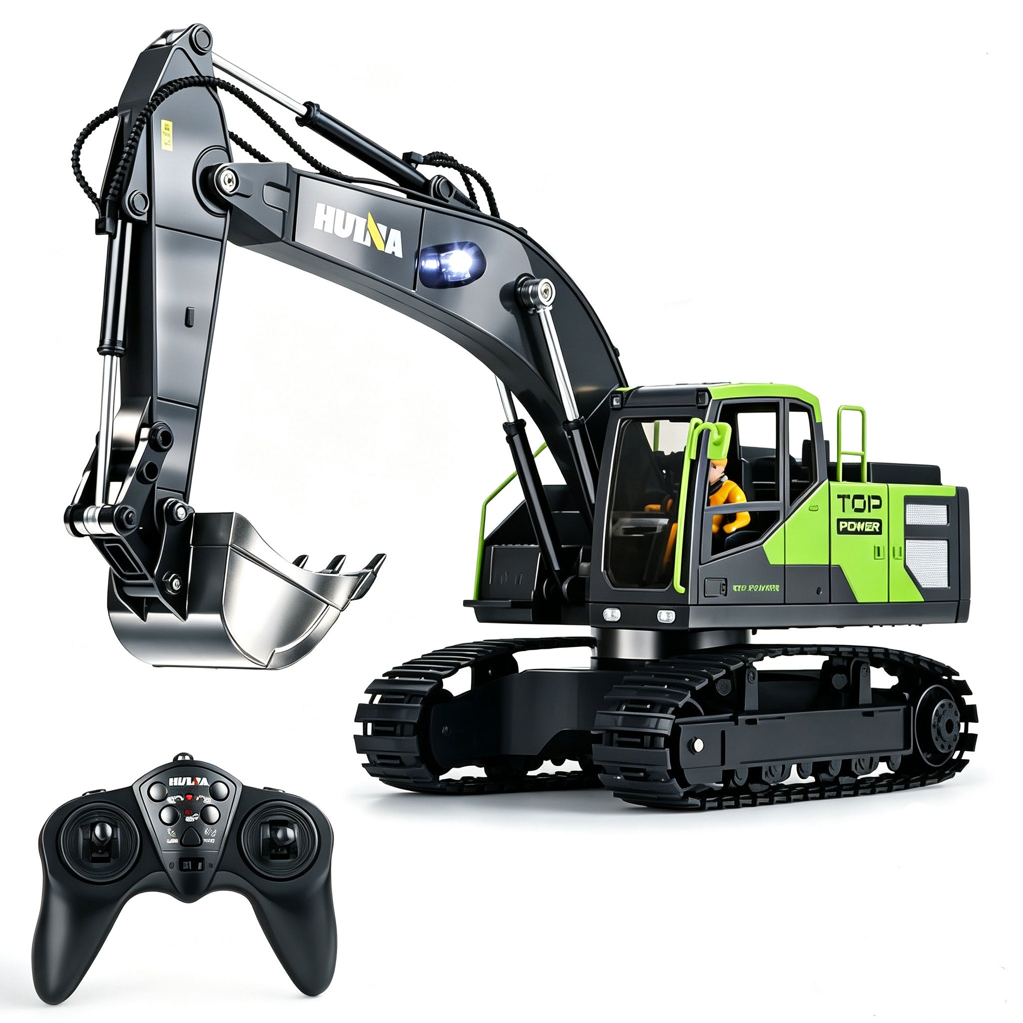 HUINA 1/18 13CH RC Alloy Excavator Construction Engineering Vehicle Toy Gift