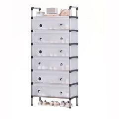 Portable Shoe Rack Stackable Cabinet Organiser Footwear Storage Dustproof Cover Wardrobe
