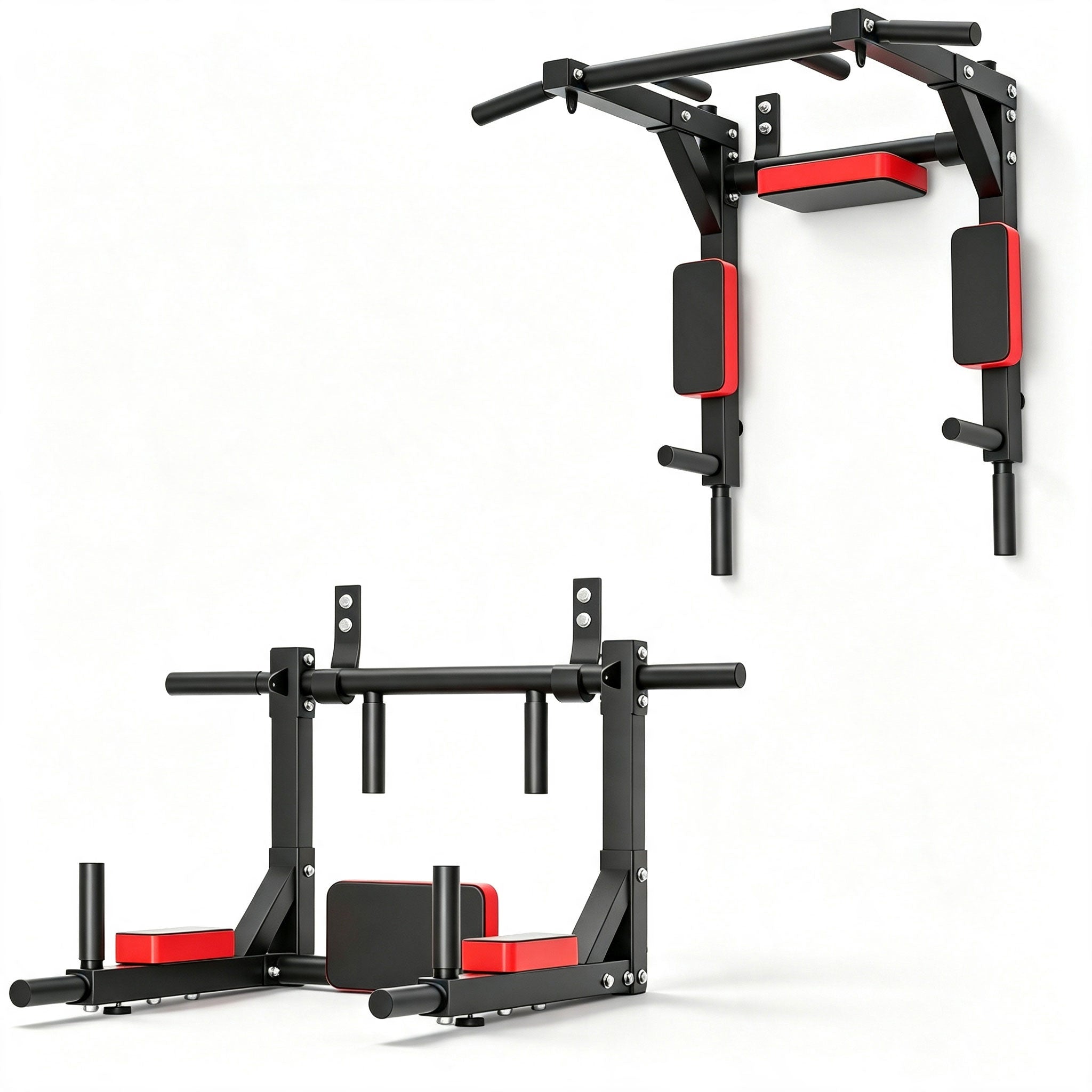 Multi Wall Mounted Adjustable Knee Raise Chin Pull Up Bar Dip Station Home Gym S