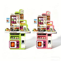 Kids Pretend Role Play Toy Kitchen Cooking Children Toddler Food Cookware Set