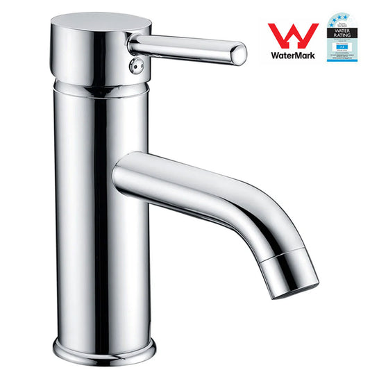 Bathroom Kitchen Vanity Taps Basin Mixer Tap Faucet Sink Laundry Brass Swivel - Silver