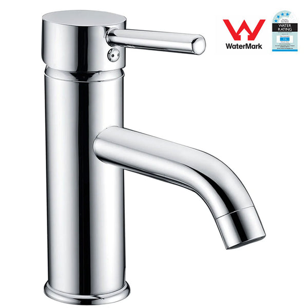 Bathroom Kitchen Vanity Taps Basin Mixer Tap Faucet Sink Laundry Brass Swivel - Silver