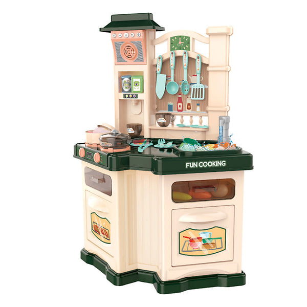 Kids Pretend Role Play Toy Kitchen Cooking Children Toddler Food Cookware Set M - Green