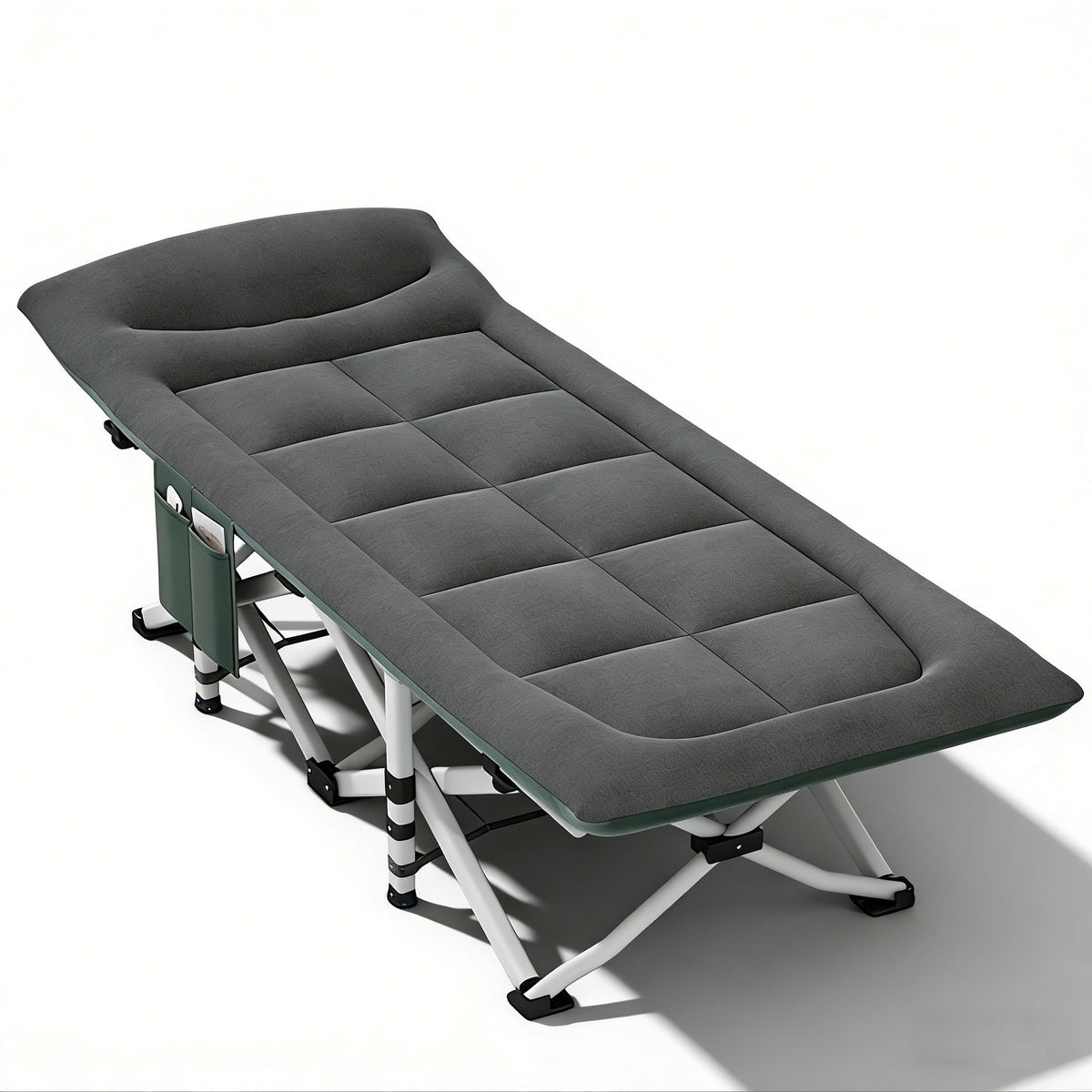 Folding Foldable Portable Camping Bed Recliner Chair Beach Outdoor Stretcher Black