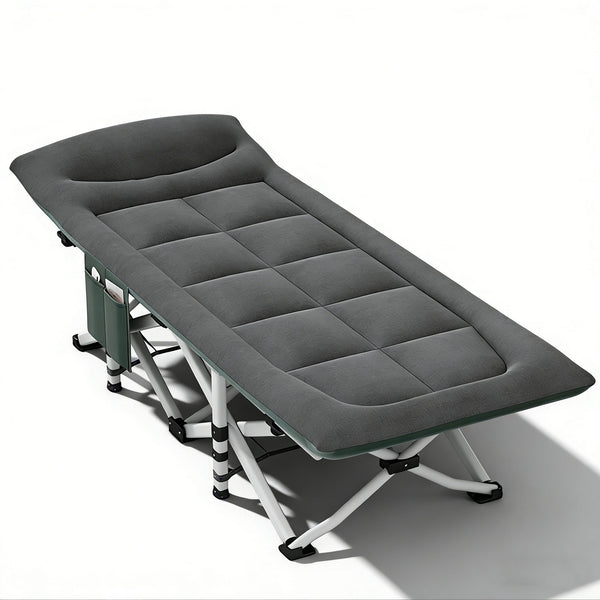 Folding Foldable Portable Camping Bed Recliner Chair Beach Outdoor Stretcher Black