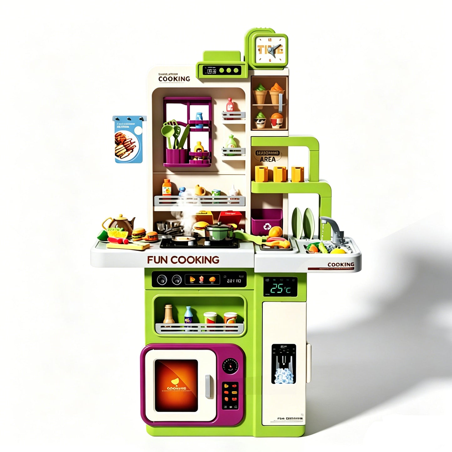 Kids Pretend Role Play Toy Kitchen Cooking Children Toddler Food Cookware Set