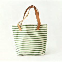 Personalised Classic Casual Nautical Striped Travel Daily Beach Tote Canvas Bag