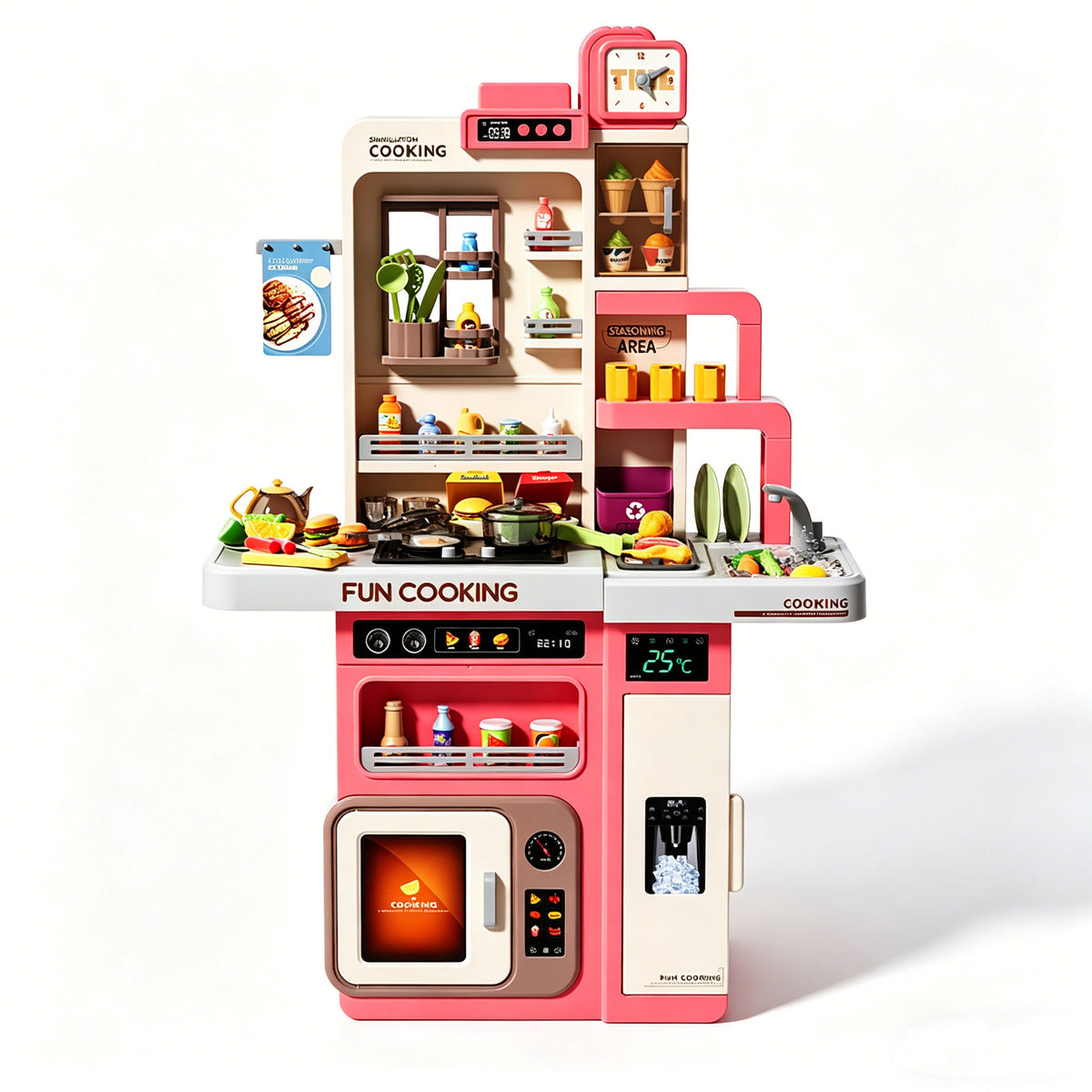 Kids Pretend Role Play Toy Kitchen Cooking Children Toddler Food Cookware Set