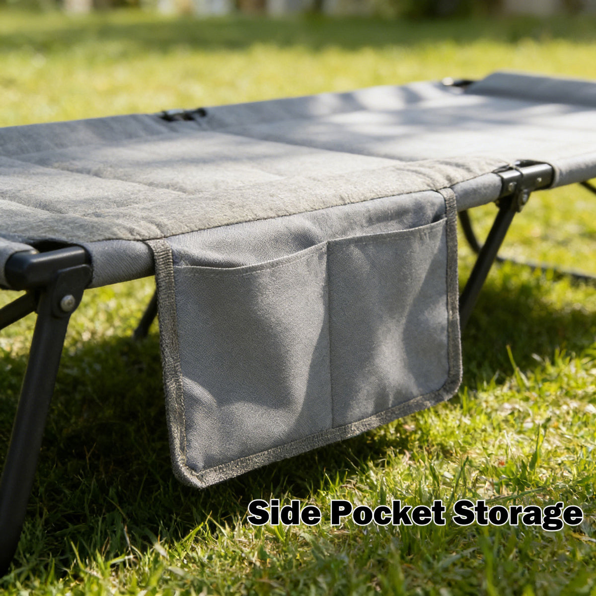 Folding Foldable Portable Camping Bed Recliner Chair Beach Outdoor Stretcher Grey