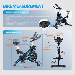 Exercise Spin Bike Home Gym Workout Equipment Cycling Fitness Bicycle Flywheel - blue