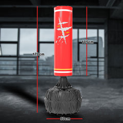 170cm Heavy Boxing Punching Bag Sandbag Free Standing Speed Dummy GYM Kick Training Stand - red
