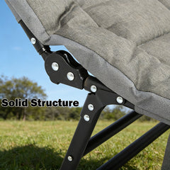 Folding Foldable Portable Camping Bed Recliner Chair Beach Outdoor Stretcher Grey