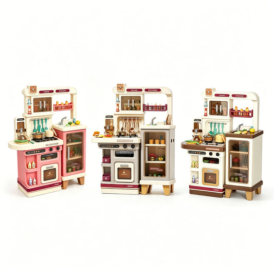 Kids Pretend Role Play Toy Kitchen Cooking Children Toddler Food Cookware Set