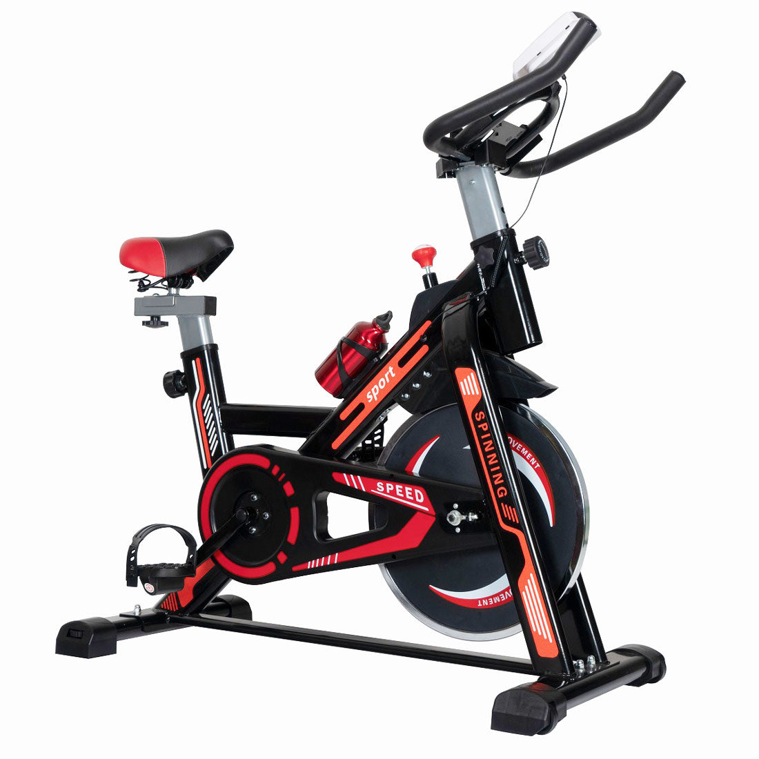 Exercise Spin Bike Home Gym Workout Equipment Cycling Fitness Bicycle 8kg Flywheel - red