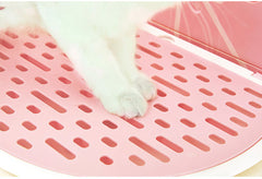 Vetreska Fruity Portable Cat Kitty Toilet Litter Box Tray House Lid Scoop Set Grapefruit