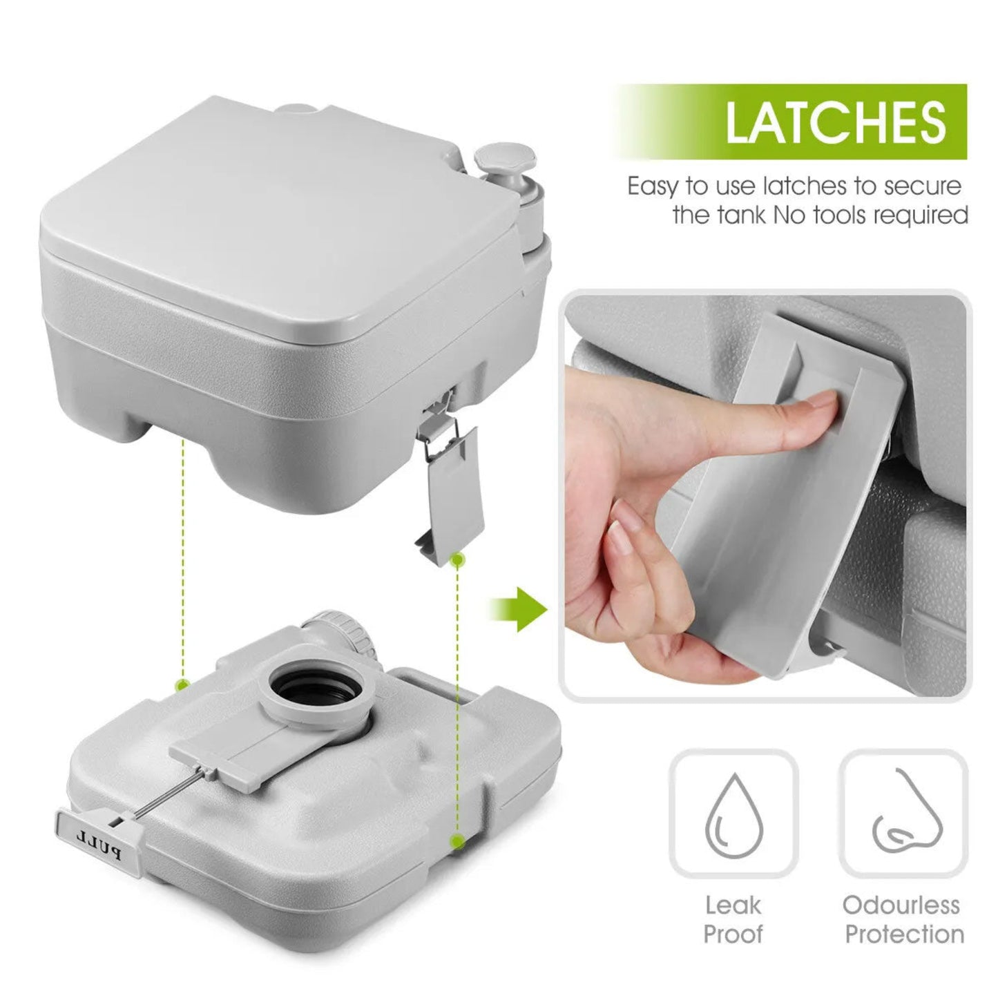10L Outdoor Portable Camping Travel Toilet Flushable Potty Camp Caravan Boating