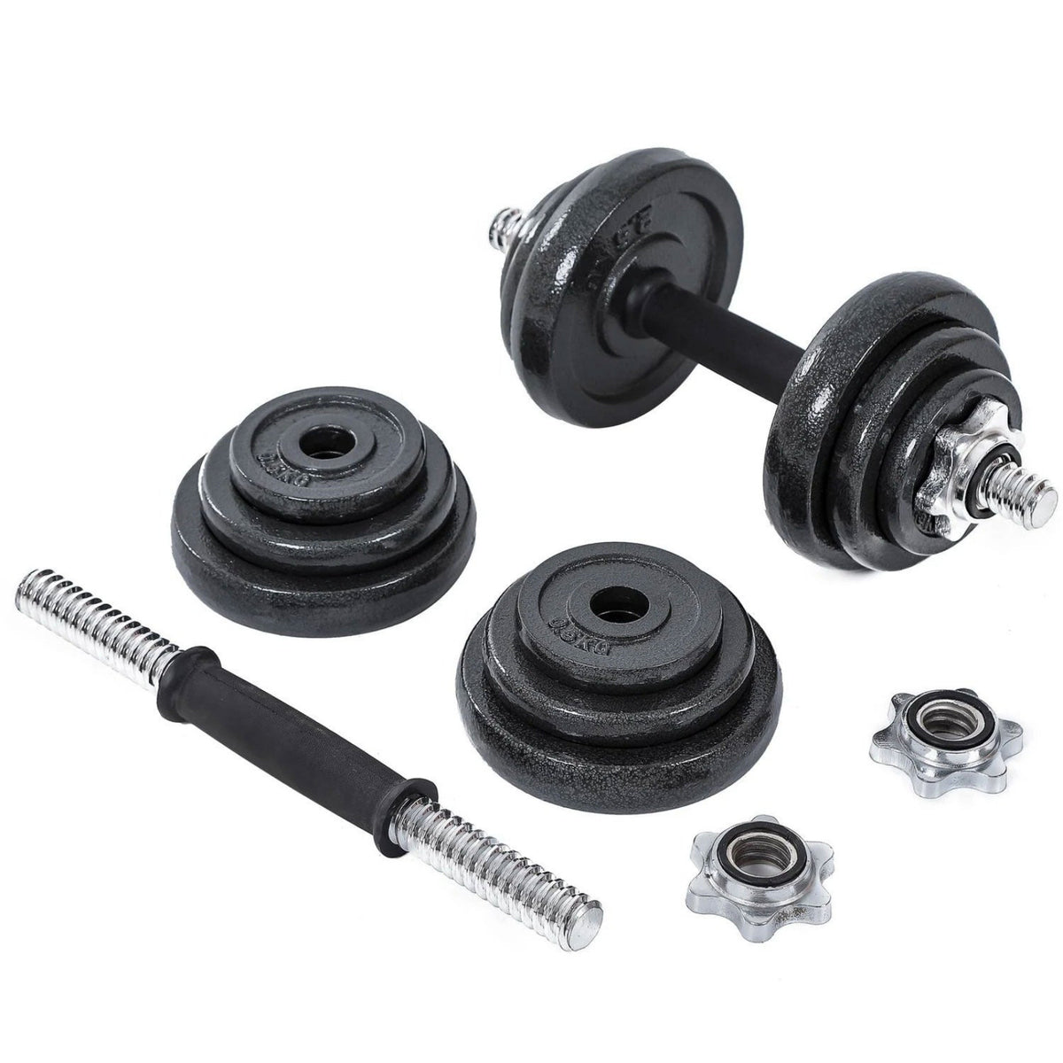30KG Cast Iron Dumbbell Set Weight Dumbbells Home Gym Training Fitness BarBell Case