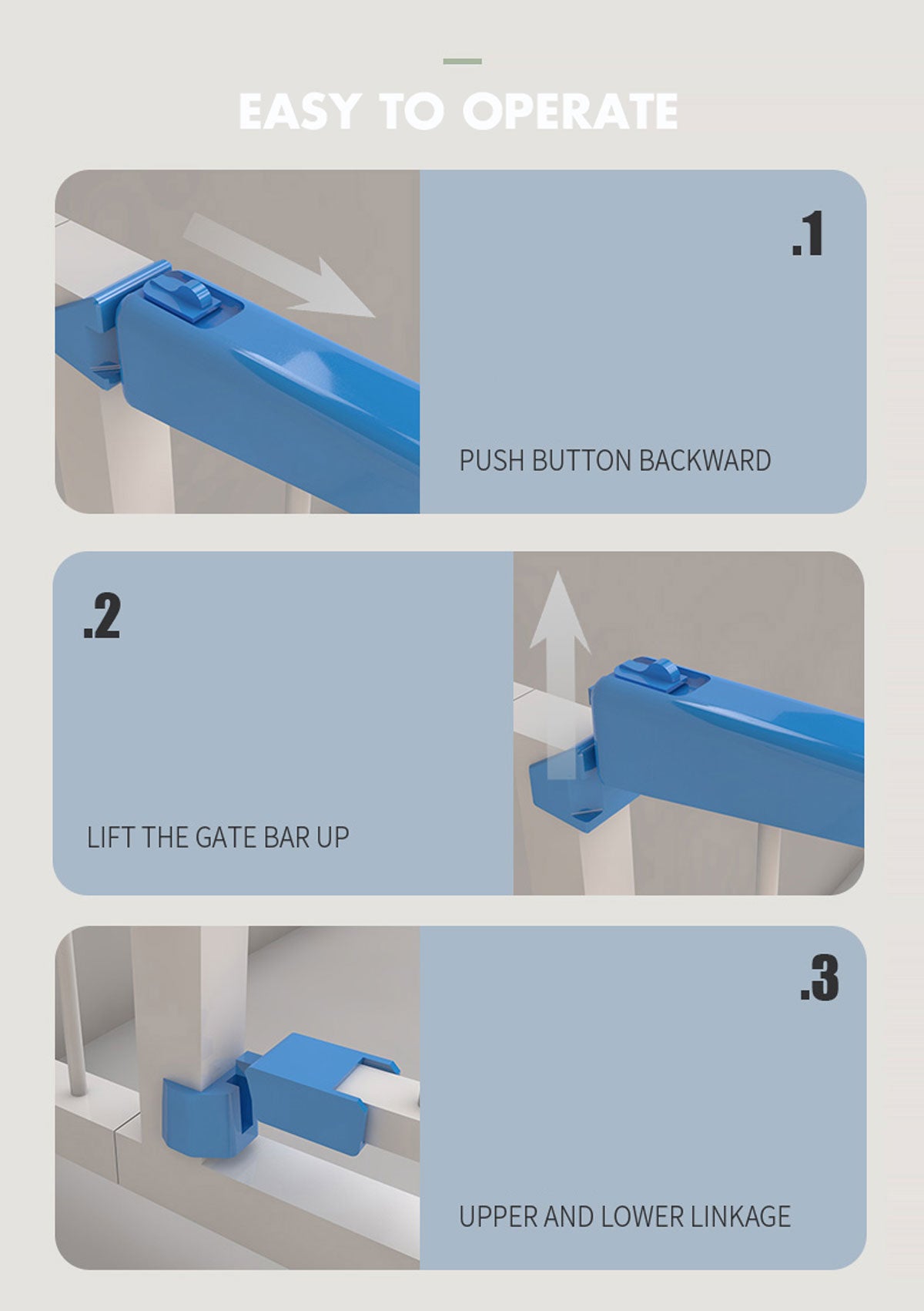 Adjustable Baby Pet Child Kid Safety Security Gate Stair Barrier Door Extension Blue