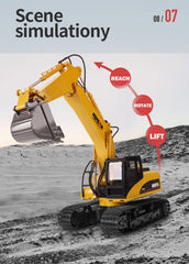 HUINA 1/14 15CH RC Alloy Excavator Construction Engineering Vehicle Digger Toy Gift
