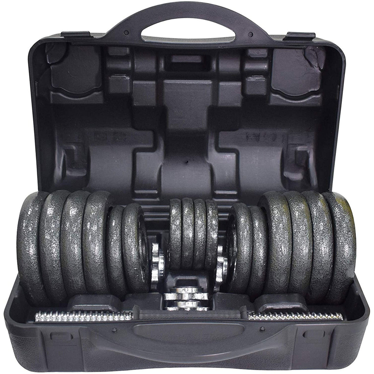 30KG Cast Iron Dumbbell Set Weight Dumbbells Home Gym Training Fitness BarBell Case