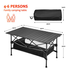 Folding Camping Table Portable Picnic Outdoor Foldable Aluminium Roll Up BBQ Desk