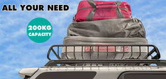 127cm Universal Travel Roof Rack Basket Car Luggage Carrier Steel Cage Vehicle Cargo Box