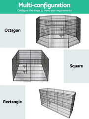 8 Panel Pet Dog Playpen Puppy Exercise Cage Enclosure Fence Play Pen