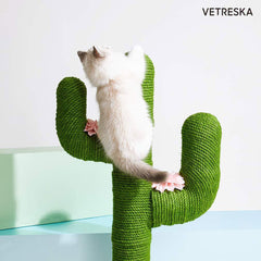 Vetreska Cat Kitten Oasis Cactus Scratcher Tree Cat Climbing Scratching Board Gym Small