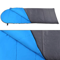 Outdoor Camping Envelope Sleeping Bag Thermal Tent Hiking Winter Single - blue
