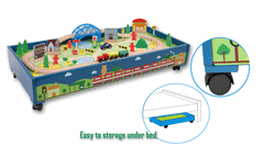 Wooden Train Table Tracks Children Pretend Play Set Toy Kids Toddlers Thomas 60s