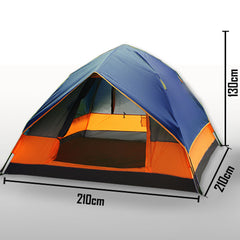 Double Layer Pop Up Camping Tent Up to 4 Person Outdoor Waterproof Shelter