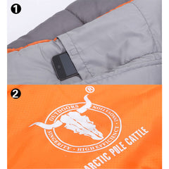 Outdoor Camping Envelope Sleeping Bag Thermal Tent Hiking Winter Single -15°C - orange
