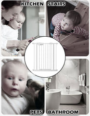 100cm Height Adjustable Baby Pet Child Kid Safety Security Gate Stair Barrier Door Extension