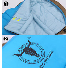 Outdoor Camping Envelope Sleeping Bag Thermal Tent Hiking Winter Single -12°C - blue