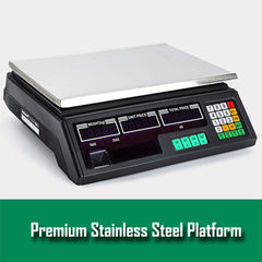 Electronic Digital Computing Price Weight Kitchen Postal Food Trade Scale 40KG - black