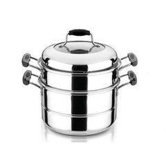 Double Tier Stainless Steel Steamer Set