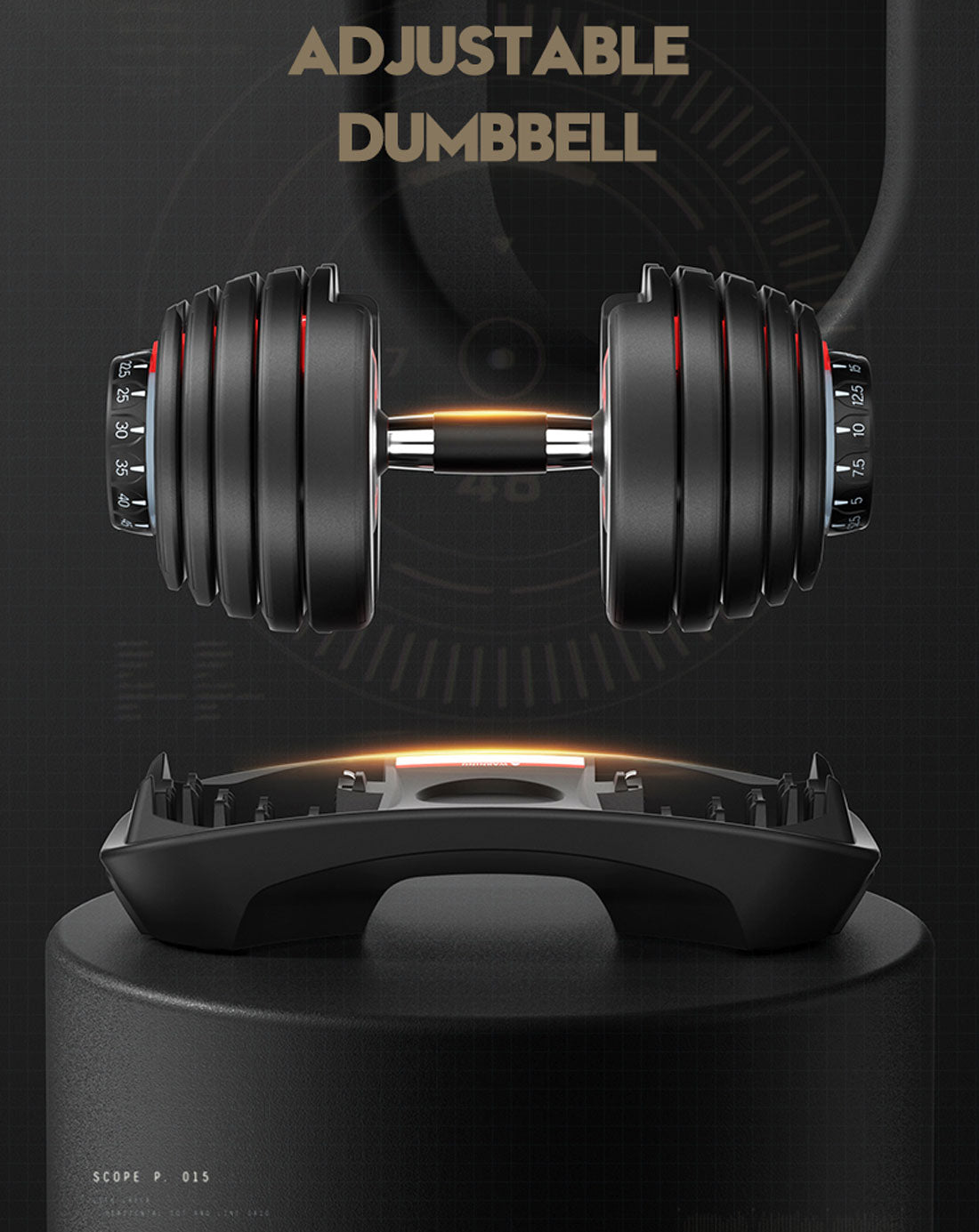24kg Adjustable Dumbbell Dumbbells Set Weight Plates Home Gym Fitness Exercise Equipment OP