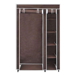 5 Shelves Brand New Easy to assemble Portable Wardrobe - brown