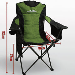 Foldable Folding Camping Chair Retreat Recliner Beach Outdoor Picnic Travel Camp - green