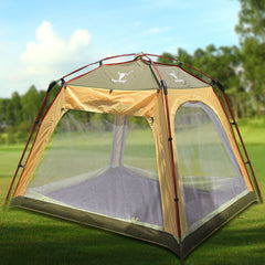 4 - 6 Person Man Family Camping Dome Tent Canvas Swag Hiking Beach Shade Shelter - green