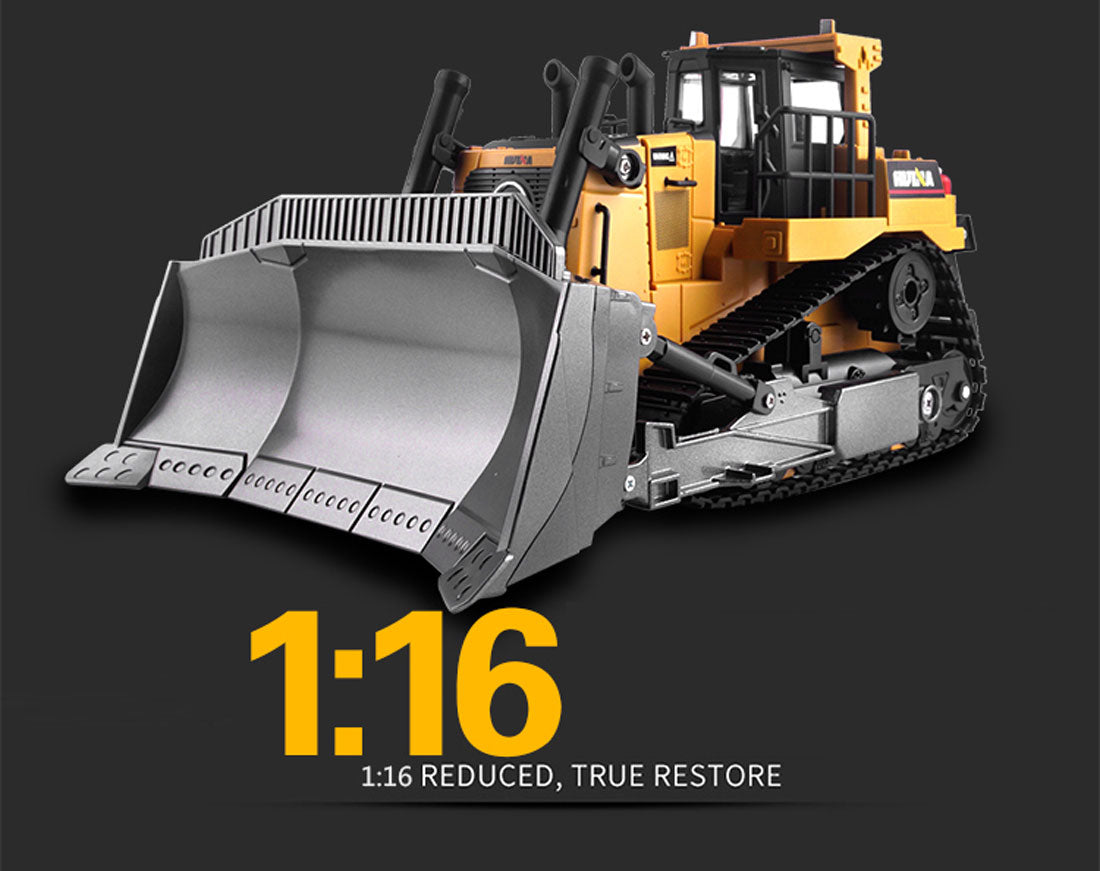 Huina Alloy 1:16 RC Bulldozer Excavator Toy Playset Vehicles Car Model Toy Boys Kid