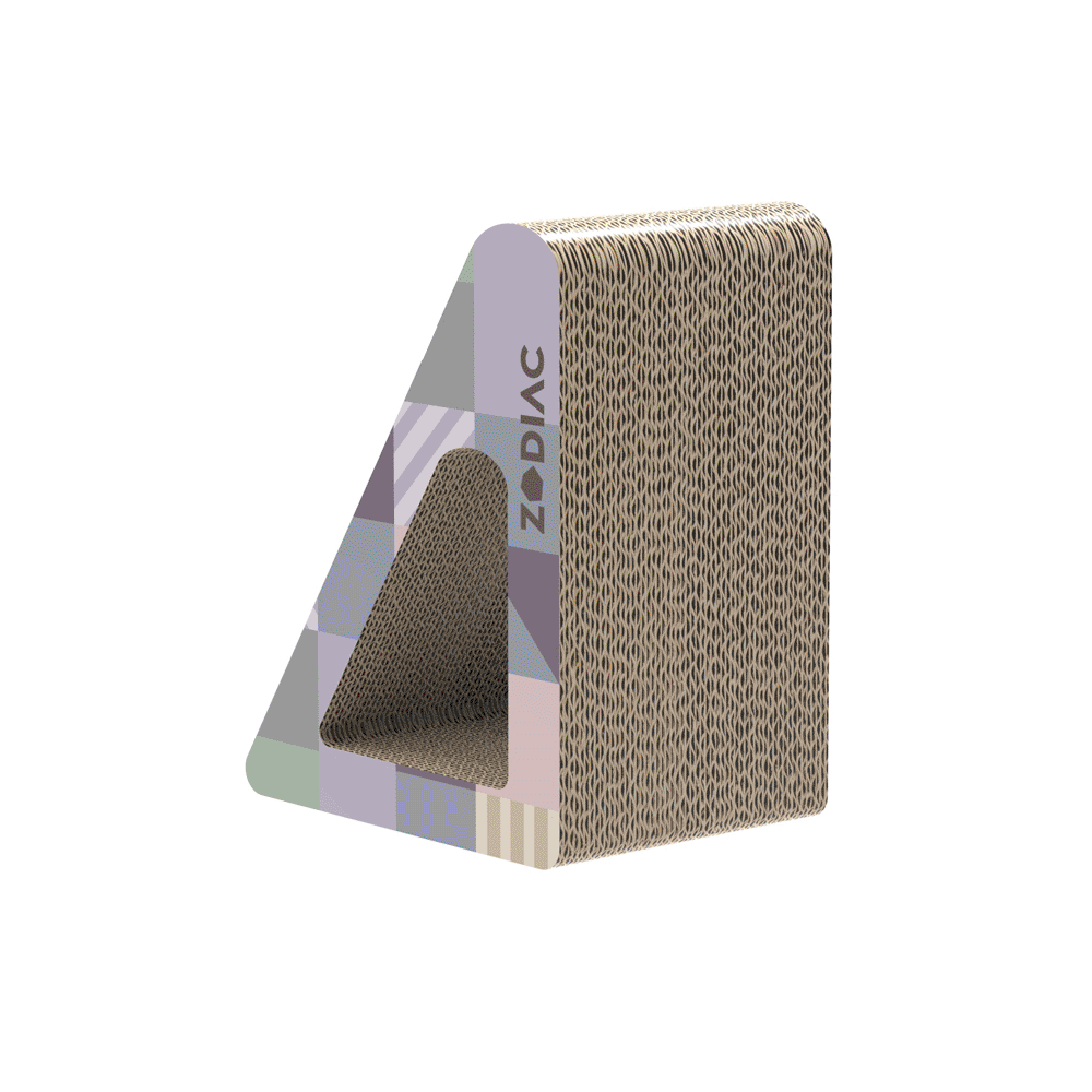 Zodiac Cat Kitten Triangle Scratch Corrugated Cardboard Scratcher Board Toy Furniture