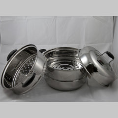 Double Tier Stainless Steel Steamer Set