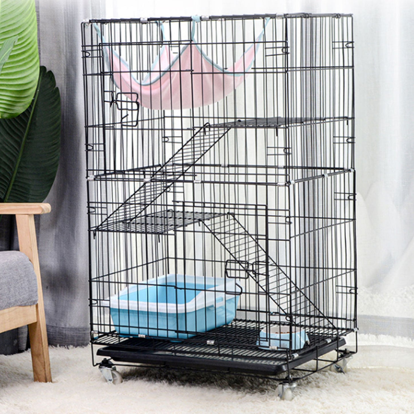 3 Level Rabbit Bird Cage Ferret Parrot Aviary Cat Rat Aviary Budgie Hamster Pet Cages Castor XL