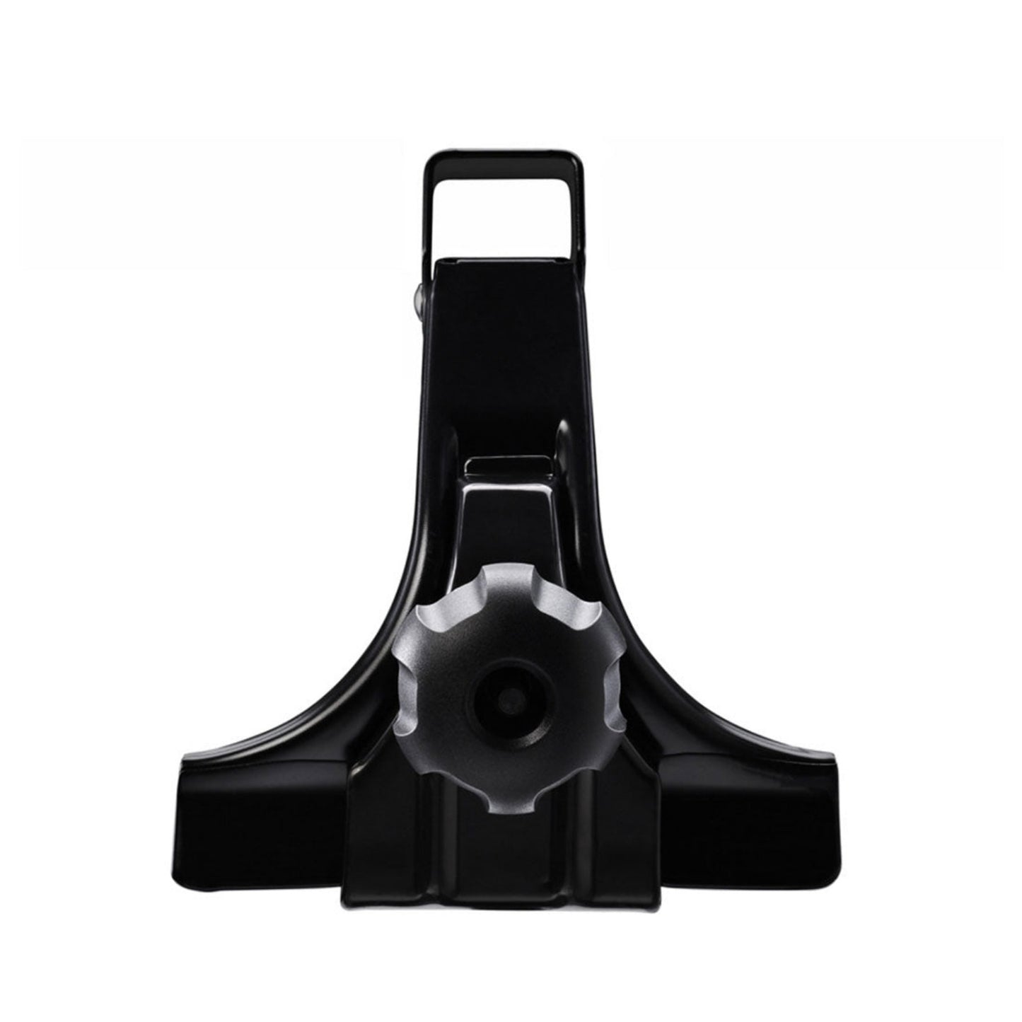 Black snow shovel on a white background