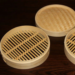 Bamboo Steamer Set-2 Steamer Baskets With 1 Lid